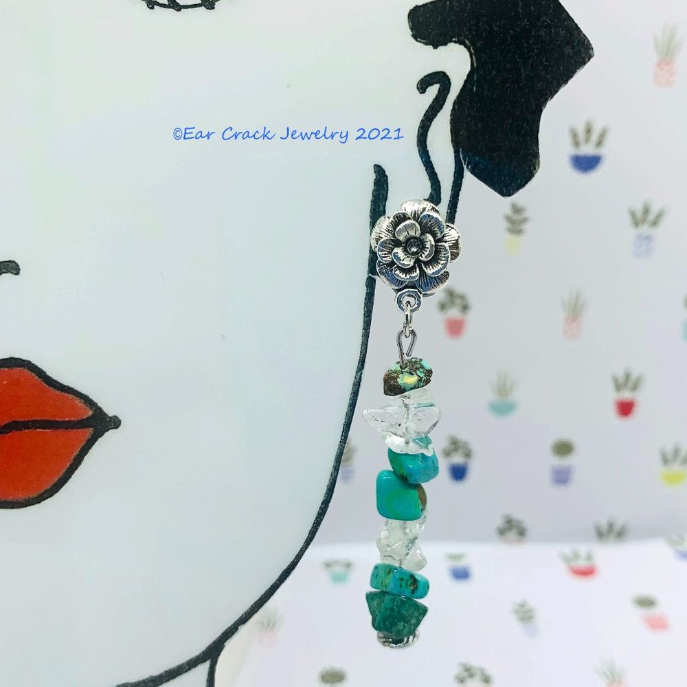 Hand Crafted - Flower Drop Beaded Dangles